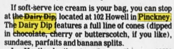 Dairy Dip Drive-In (Dairy Dip Burger Den) - June 1984 Article
